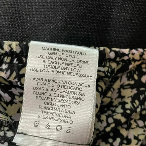 Vince Camuto Elastic Waist PleatMidi Skirt Sprinkled Field Floral Black XXL New - Picture 5 of 9